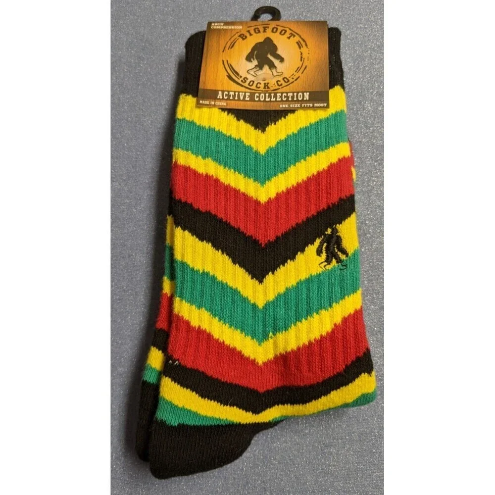 NWT~BIGFOOT SOCK CO. Multicolored Cotton Blend Men's Size 6-12
